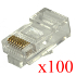 RJ45 connector for solid wire UTP cable - 100 pcs
